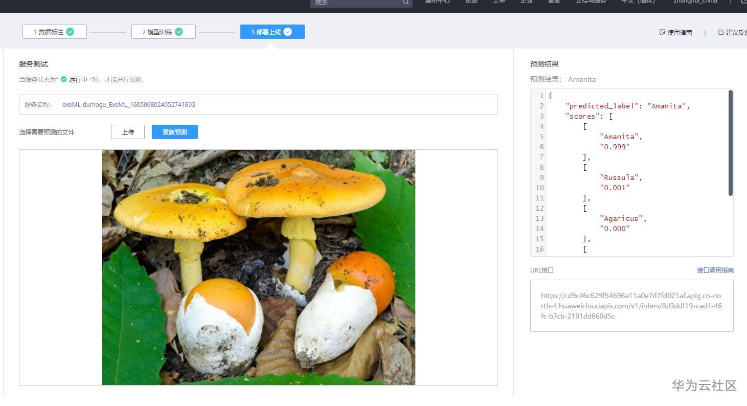 如何使用ModelArts的自动学习识别毒蘑菇分类