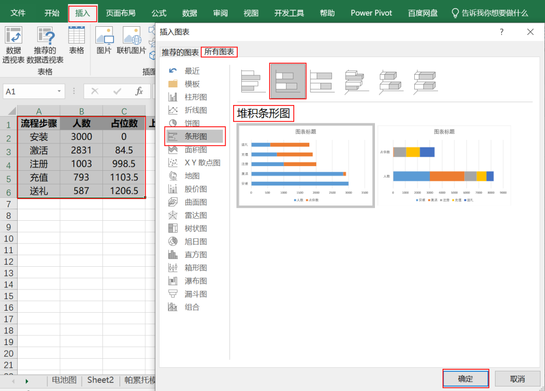 如何用EXCEL工具进行漏斗图制作