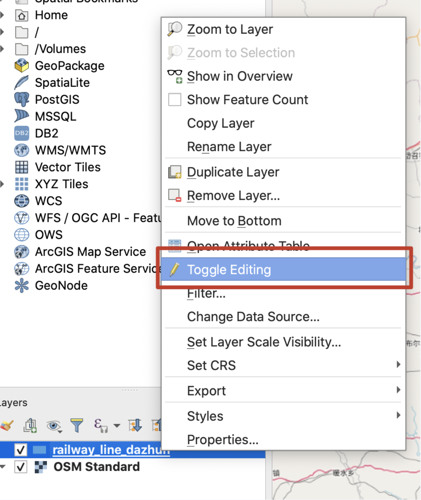 如何使用QGIS绘制铁路轨迹geojson