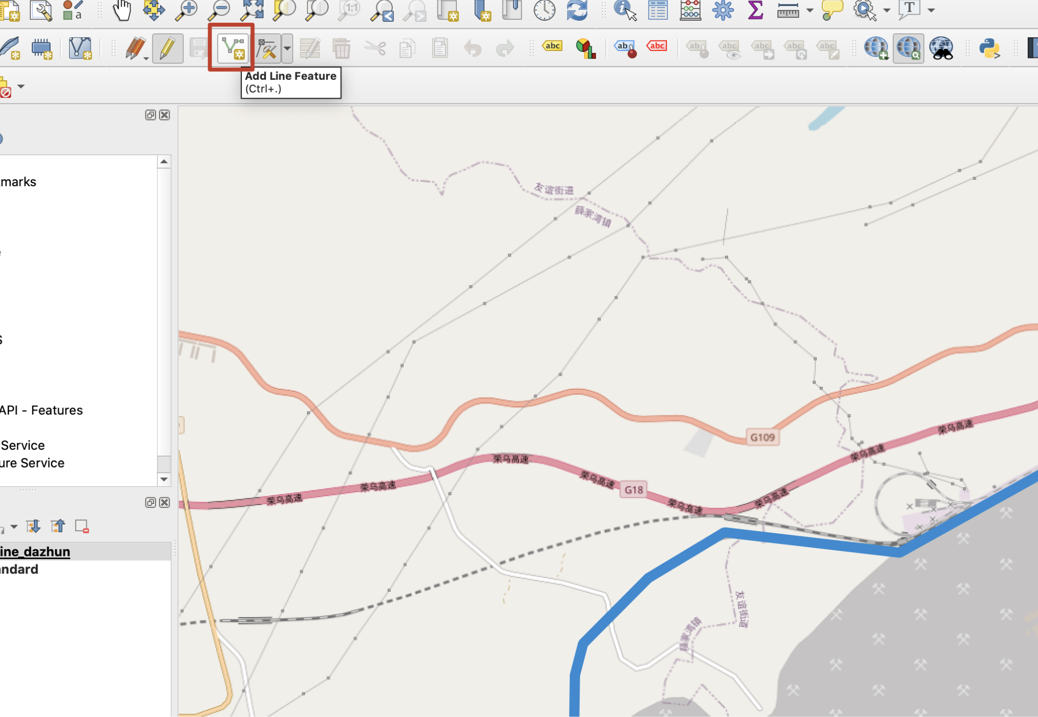 如何使用QGIS绘制铁路轨迹geojson