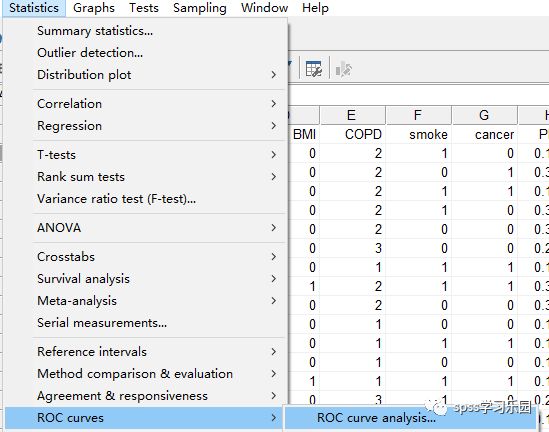 任何用SPSS、MedCalc做ROC曲線