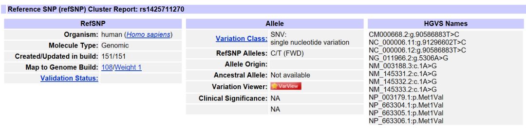 dbSNP数据库的简单介绍