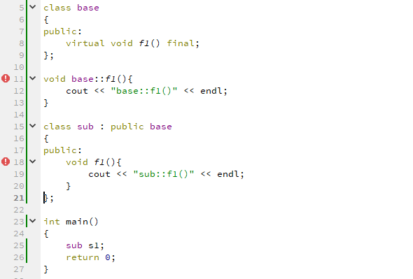 C++11中final说明符的用法