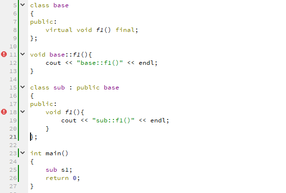 C++11中final說明符的用法