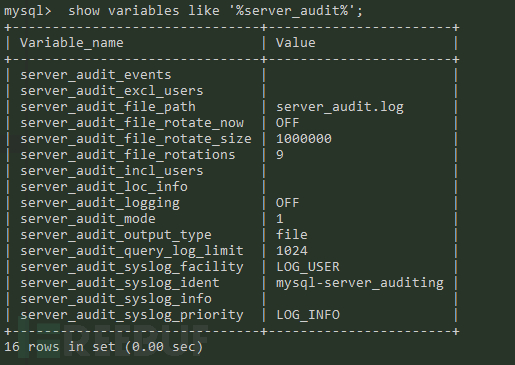 MySql中怎么配置日志审计