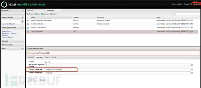 Nexus Repository Manager 2.x命令注入漏洞CVE-2019-5475示例分析