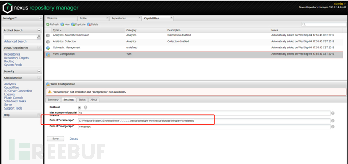 Nexus Repository Manager 2.x命令注入漏洞CVE-2019-5475示例分析