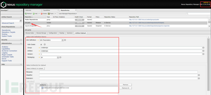 Nexus Repository Manager 2.x命令注入漏洞CVE-2019-5475示例分析