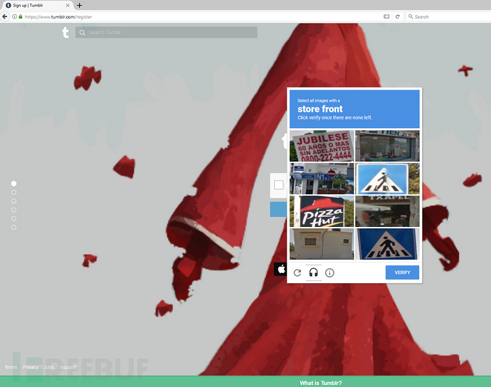 如何分析繞過Tumblr用戶注冊過程中的reCAPTCHA驗證