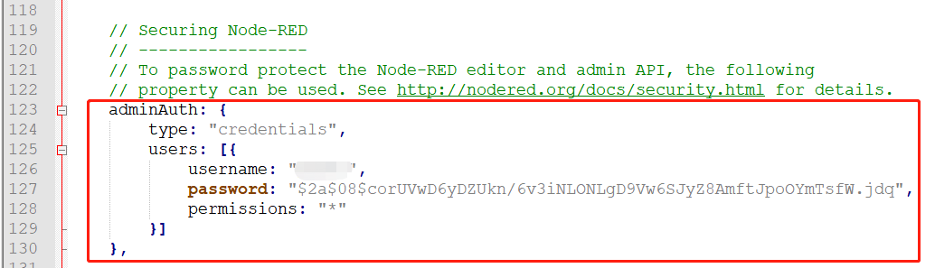 怎么设置Node-RED用户名与密码