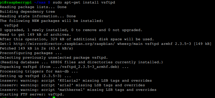 树莓派如何安装FTP服务器