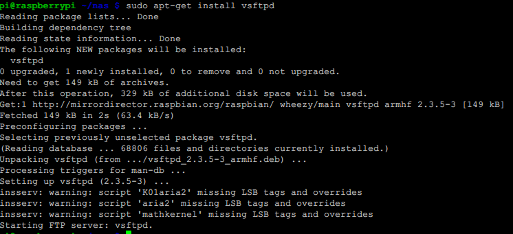 樹莓派如何安裝FTP服務(wù)器