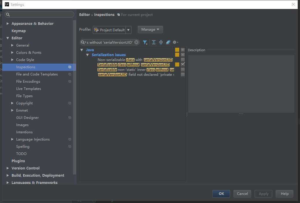 Intellij IDEA 2016怎么自动生成serialVersionUID