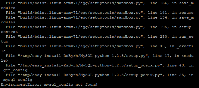 树莓派安装MySQLdb发生EnvironmentError: mysql_config not found该怎么办