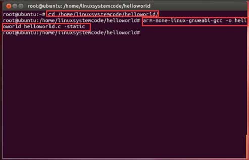 如何编译helloworld在开发板上运行的应用