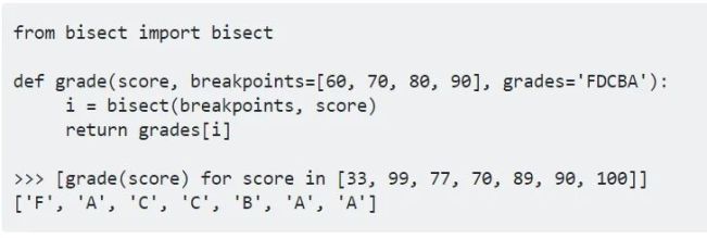 Python中不使用If-Elif 语句怎么判断某个数字所属的等级