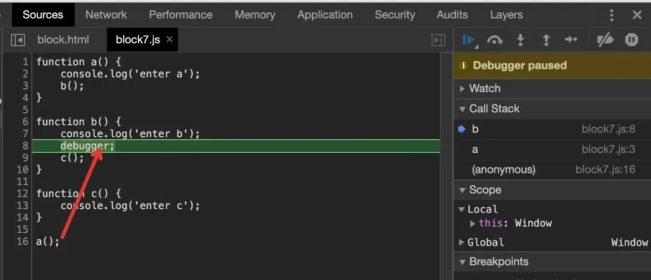 JavaScript如何实现自动断点