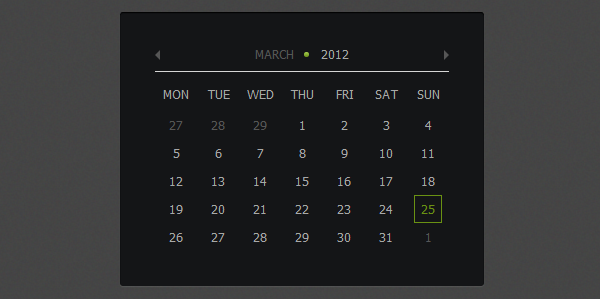 怎么使用 jQuery 和 CSS3 创建一个日历控件