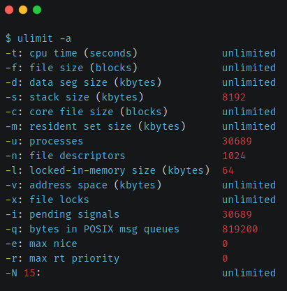 怎么查看Linux下的一些资源限制