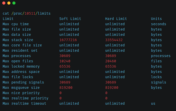 怎么查看Linux下的一些资源限制