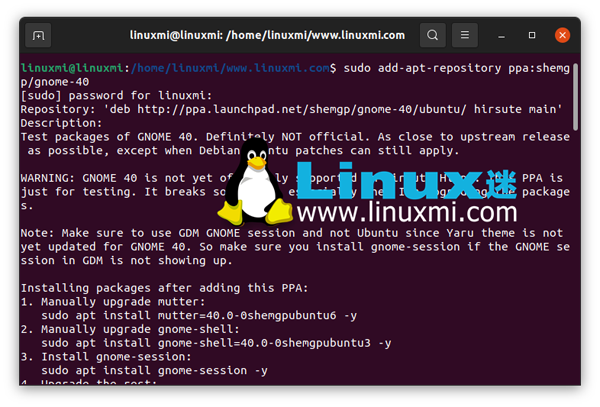 如何在Ubuntu Linux上安装GNOME 40