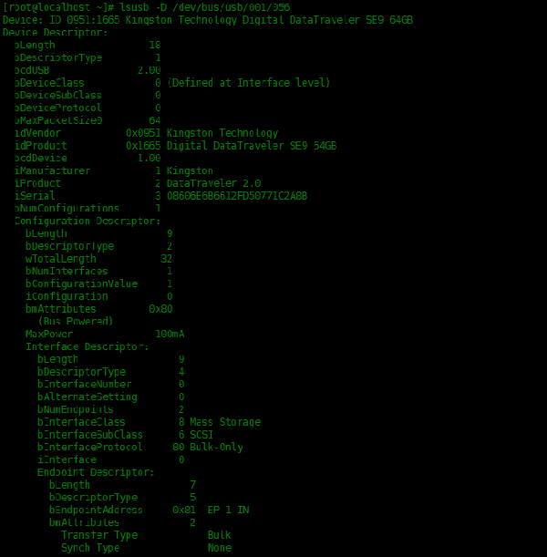 怎样在Linux中使用lsusb命令显示有关USB设备信息