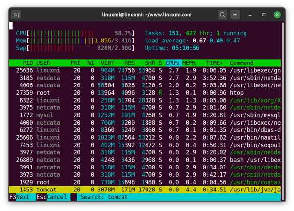 如何使用htop来监控Linux系统进程