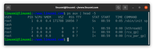 Linux中如何使用ps命令输出进行排序