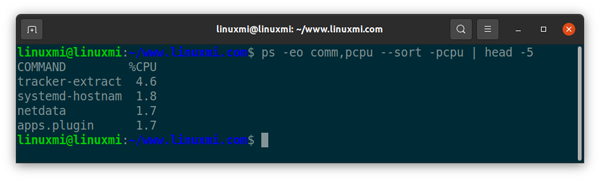Linux中如何使用ps命令输出进行排序