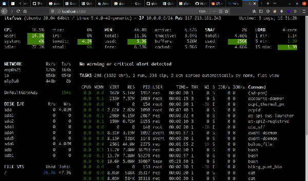 如何使用多功能Linux 系统监控工具Glances