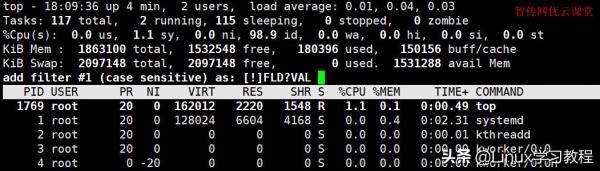 Linux top命令的常用快捷键功能
