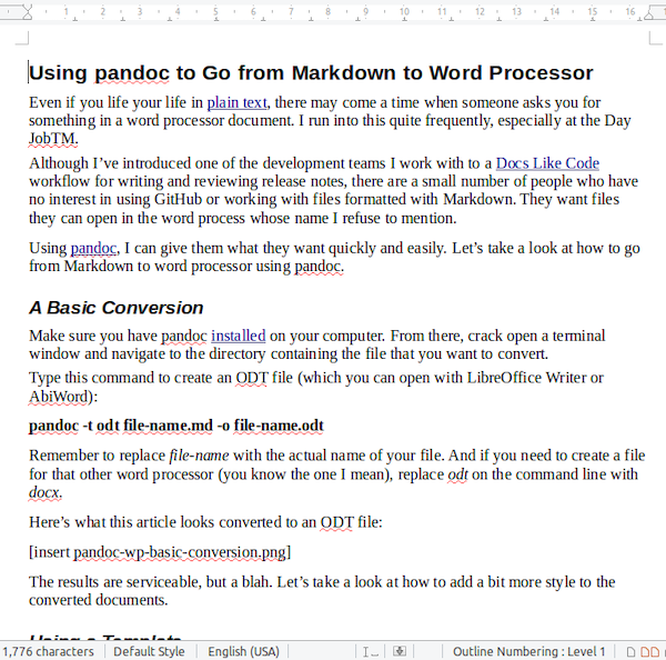 怎么使用pandoc将Markdown转换为格式化文档