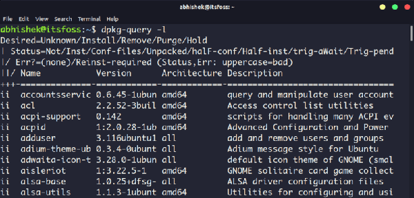 怎么列出Ubuntu和Debian上已安装的软件包