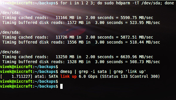 在Linux上如何检测IDE/SATA SSD硬盘的传输速度
