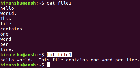 Linux中fmt命令如何使用