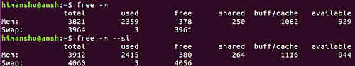 linux中的free命令怎么用