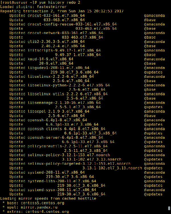 linux如何使用Yum历史查找已安装或已删除的软件包信息