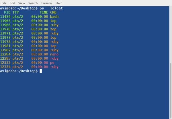 Linux终端中如何使用lolcat命令