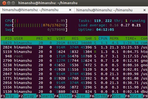 Linux 中的htop命令怎么用