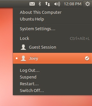 Ubuntu 12.10中如何使用新的会话菜单