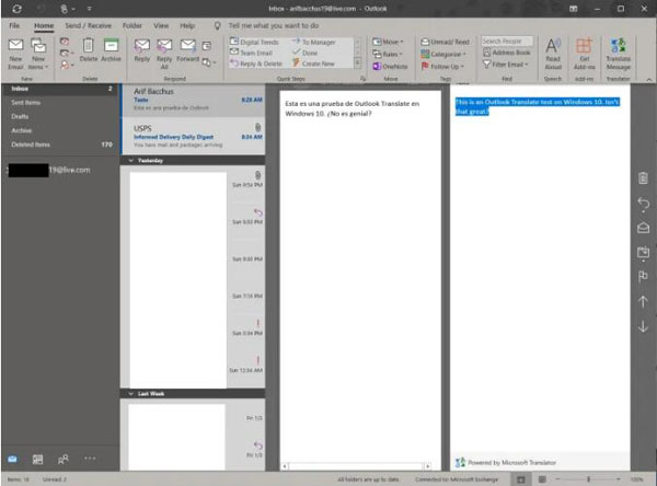 怎么在Windows 10中的Outlook应用程序中翻译电子邮件