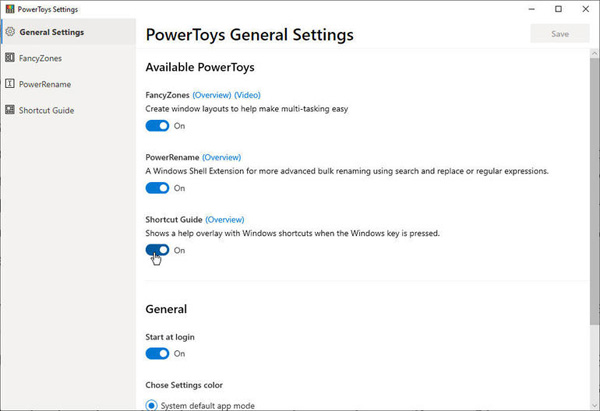 如何在Windows 10 PowerToys中使用Windows键快捷方式