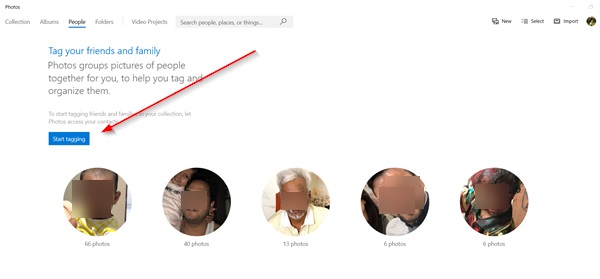 在Windows 10照片应用中如何查找和标记人物