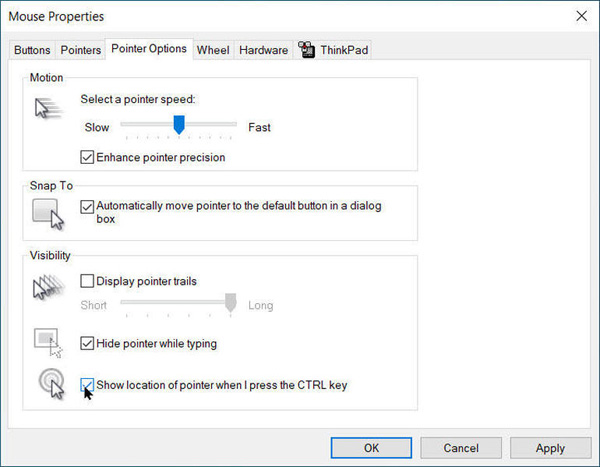 如何在Windows 10中增强文本光标和鼠标指针