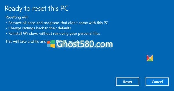 重置Windows 10时会怎么样