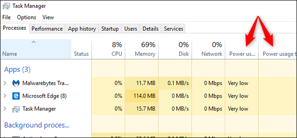 怎么在Windows 10的任務(wù)管理器中查看電源使用情況