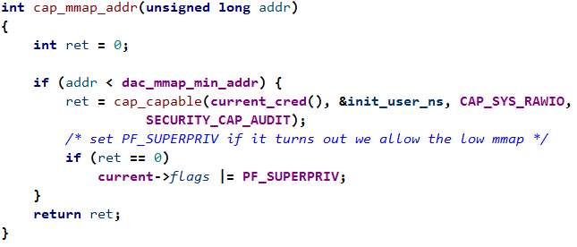 linux内核用户空间0虚拟地址映射漏洞怎么修复