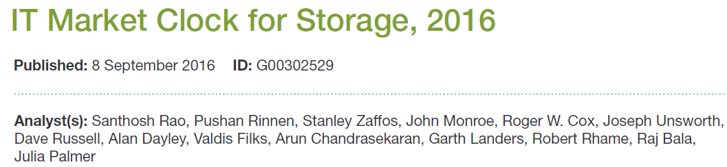 如何从Gartner的Hype Cycle和IT Market Clock研究报告看当今存储技术趋势