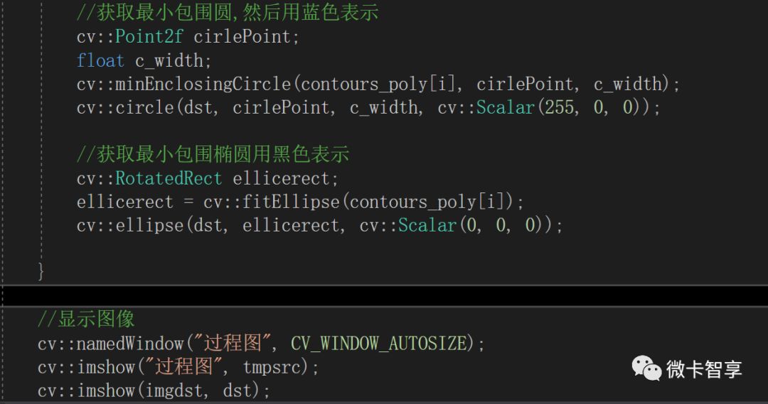 C++ OpenCV如何实现轮廓周围矩形和圆形绘制