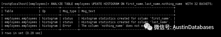 MYSQL 8 Histogram statistics 直方图是什么样的